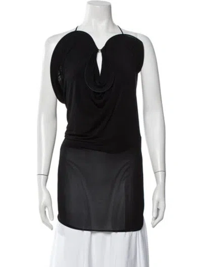 Pre-owned Christopher Esber Halterneck Sleeveless Top In Black