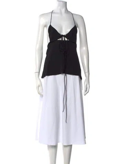 Pre-owned Christopher Esber Halterneck Sleeveless Top In Black/white