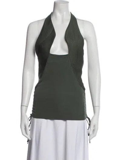 Pre-owned Christopher Esber Halterneck Sleeveless Top In Green