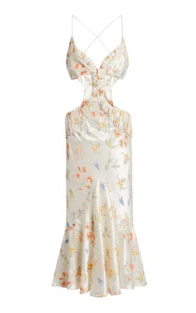 Christopher Esber Heirloom Brocade Silk Maxi Dress In White