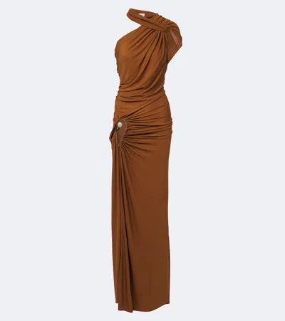 Christopher Esber Helix Crystal Draped Gown In Red
