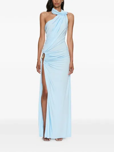 Christopher Esber Helix Crystal-embellished Gown In Blue