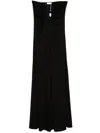 Christopher Esber Helix Crystal Ribbed Strapless Dress In Black