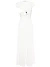 Christopher Esber Helix Crystal Ribbed Tee Dress In White