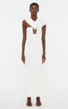Christopher Esber Helix Crystal Ribbed Tee Dress In White