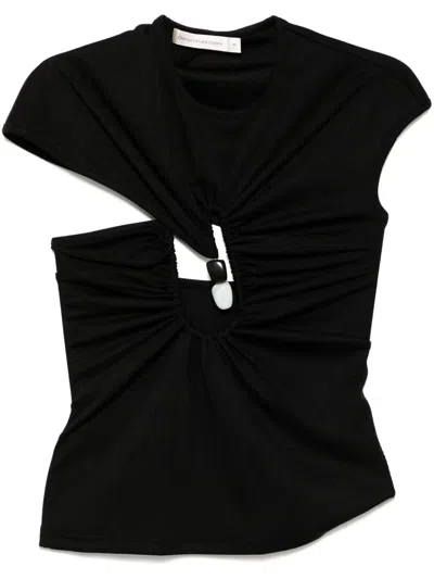 Christopher Esber Helix Crystal T-shirt In Black