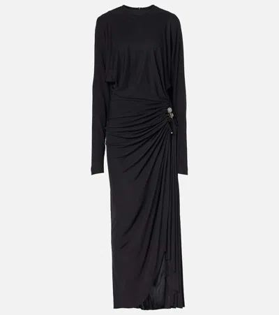 Christopher Esber Helix Embellished Jersey Maxi Dress In Black
