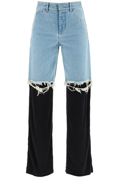 Christopher Esber Deconstructed Wide-leg Jeans In Blue