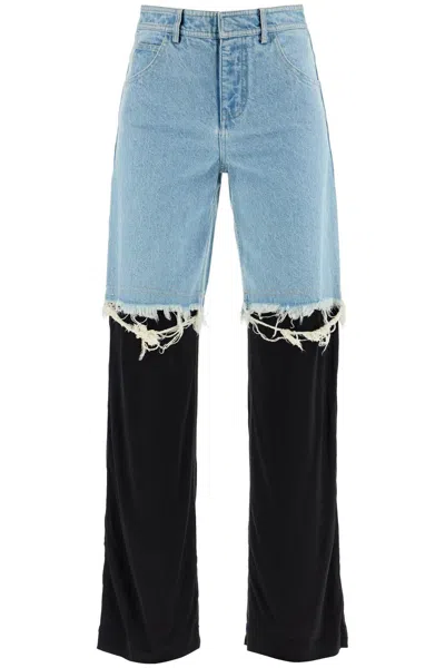 Christopher Esber High-waisted Jeans With Jersey Inserts Women In Blue
