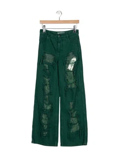 Pre-owned Christopher Esber High-rise Wide Leg Jeans W/ Tags In Green