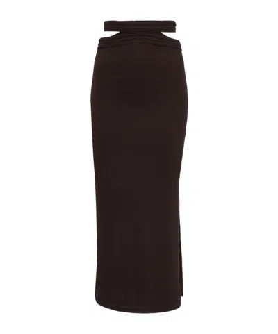 Christopher Esber Hollow-out Design Midi Skirt In Brown