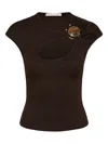 Christopher Esber Cutout Gathered Top In Brown