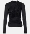 Christopher Esber Hollow Venus Cutout Mesh Top In Black