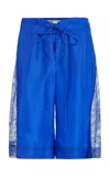 Christopher Esber Hudson Lace-paneled Board Shorts In Blue