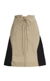 Christopher Esber Hudson Silk-paneled Nylon Midi Skirt In Taupe