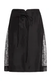 Christopher Esber Hudson Wave Lace-paneled Midi Skirt In Black