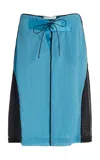 Christopher Esber Hudson Wave Silk-cupro Midi Skirt In Blue