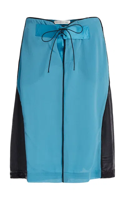Christopher Esber Hudson Wave Silk-cupro Midi Skirt In Blue
