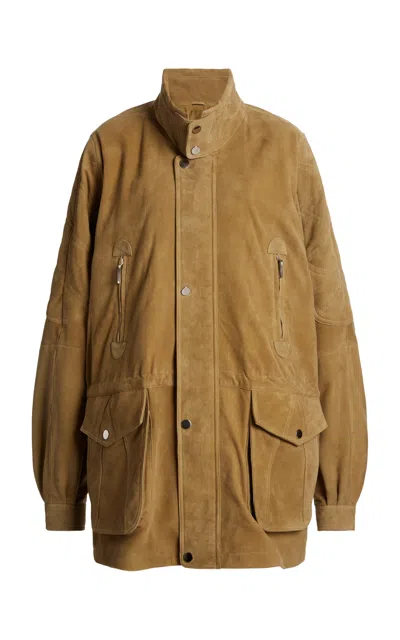 Christopher Esber Hunt Leather Jacket In Brown