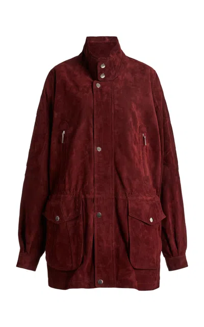 Christopher Esber Hunt Leather Jacket In Red