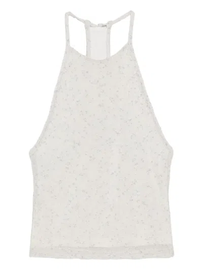 Christopher Esber Imber Metallic Halter Top In Gray