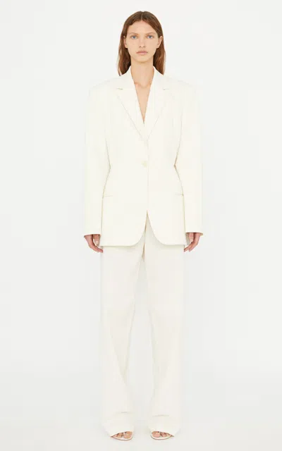Christopher Esber Intimate Bow-back Twill Blazer In White
