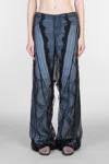 Christopher Esber Lace Embellished High Waist Trousers In Blue