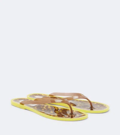 Christopher Esber Jo Leopard-print Thong Sandals In Yellow