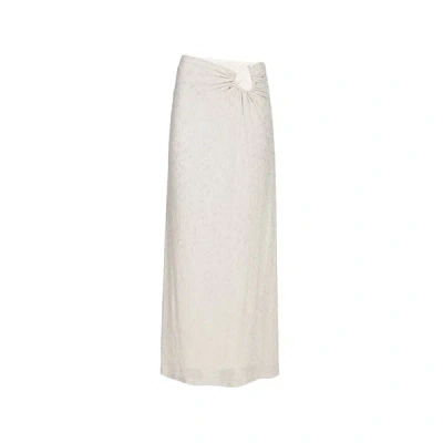 Christopher Esber Womens Dune Metallic Imber Metallic Looped Knitted Maxi Skirt In Neutral