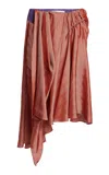 Christopher Esber Kacere Draped Satin Midi Skirt In Multi