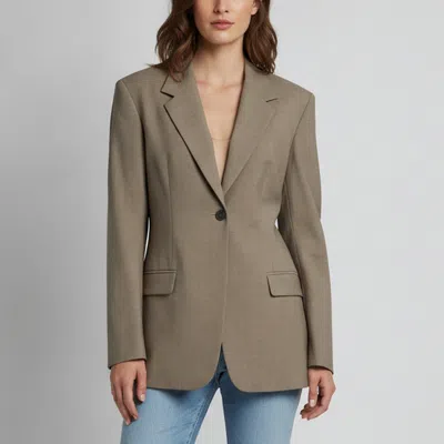 Pre-owned Christopher Esber Khaki Wool Redux Contoured Blazer L In Brown