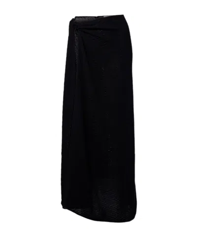 Christopher Esber Knitted Cotton-blend Maxi Skirt In Black