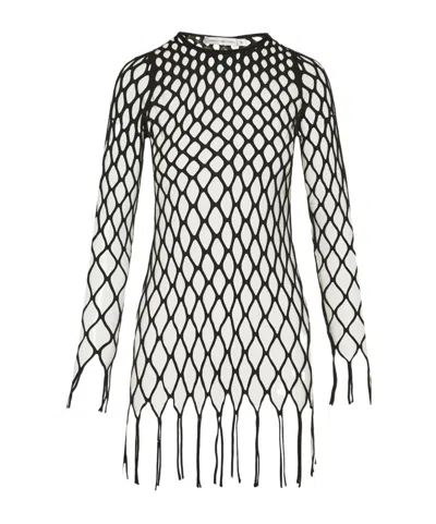 Christopher Esber Knitted Mesh Mini Dress In Black