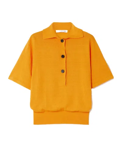 Christopher Esber Knitted Polo Shirt In Orange
