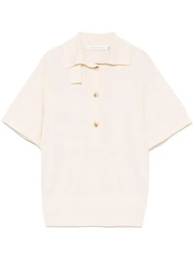 Christopher Esber Knitted Polo Top In Neutrals