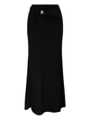 Christopher Esber Ruched High Waist Ankle Length Skirt With Buckle Detail In Black