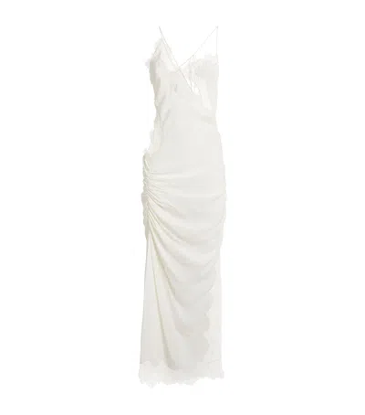 Christopher Esber Lace Crimped Cami Maxi Dress In White