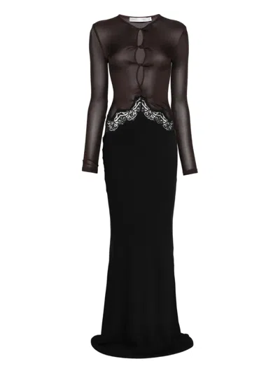 Christopher Esber Lace-detail Maxi Dress In Black