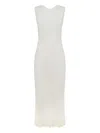 Christopher Esber White Hibiscus Embroidered Rib Midi Dress In White