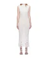 Christopher Esber White Hibiscus Embroidered Rib Midi Dress In White