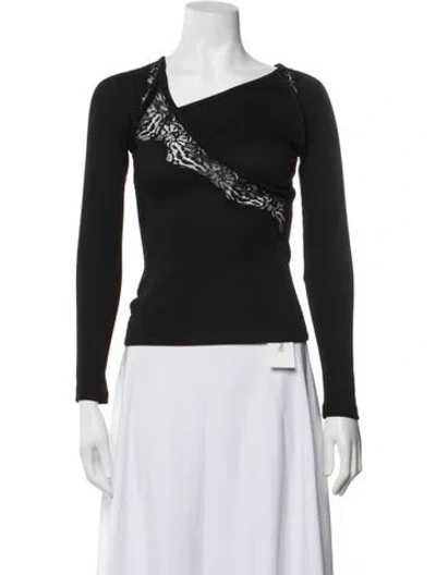 Pre-owned Christopher Esber Lace Pattern Asymmetrical Top In Black
