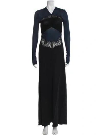 Pre-owned Christopher Esber Lace Pattern Long Dress In Black