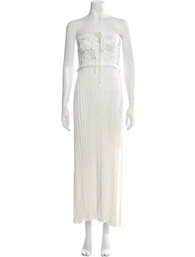 Pre-owned Christopher Esber Lace Pattern Long Dress In Neutrals
