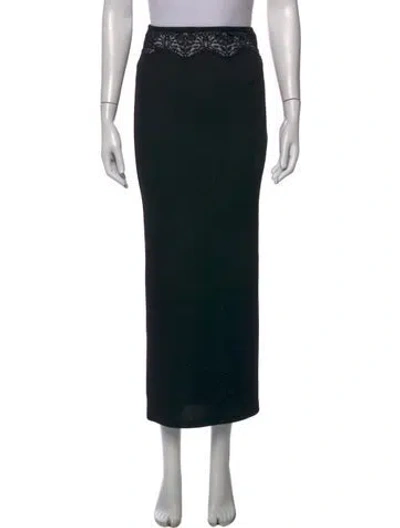 Pre-owned Christopher Esber Lace Pattern Long Skirt In Black