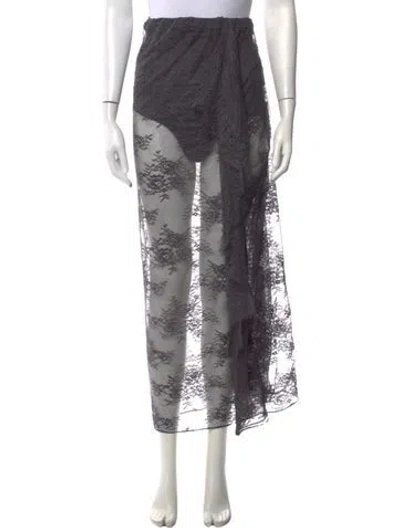 Pre-owned Christopher Esber Lace Pattern Long Skirt In Grey