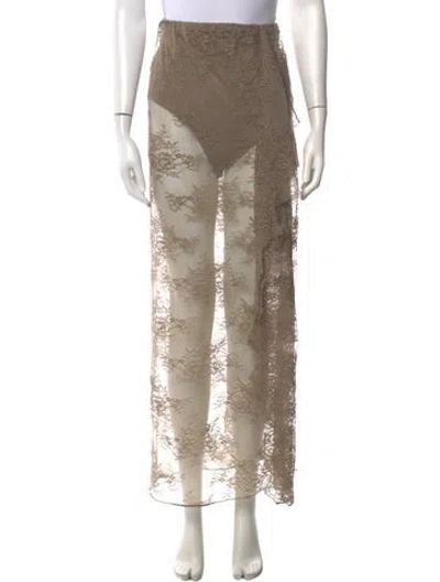 Pre-owned Christopher Esber Lace Pattern Long Skirt In Neutrals