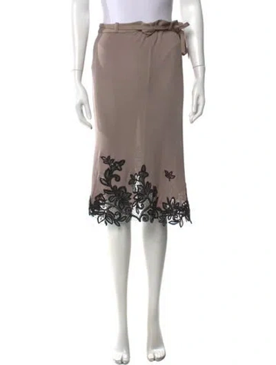 Pre-owned Christopher Esber Lace Pattern Midi Length Skirt In Neutral
