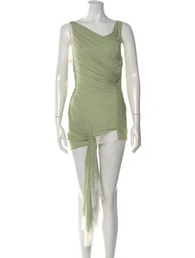 Pre-owned Christopher Esber Lace Pattern Mini Dress In Green