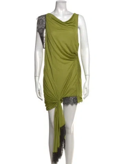 Pre-owned Christopher Esber Lace Pattern Mini Dress In Green