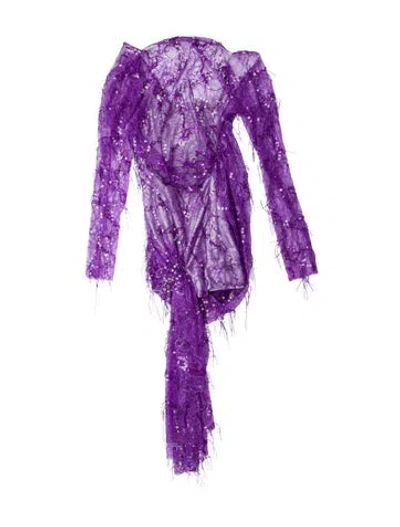 Pre-owned Christopher Esber Lace Pattern Mini Dress W/ Tags In Purple